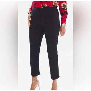 Chico's‎ Size 2P (12 P) black ankle pants with a beaded hem